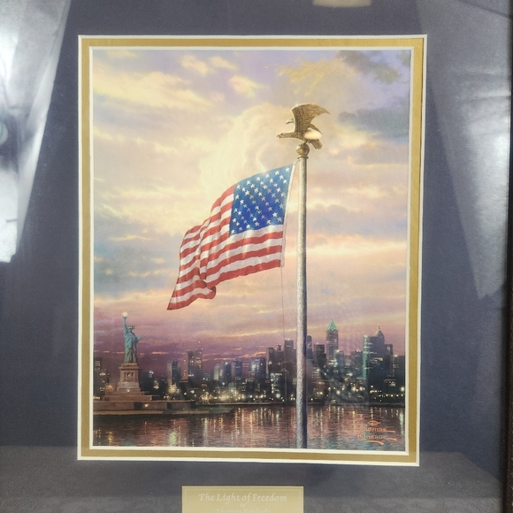 Thomas Kinkade 'The Light of Freedom' Double Mat Framed Print - Picture 2 of 10